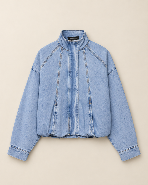 The Sculpted Denim Bomber