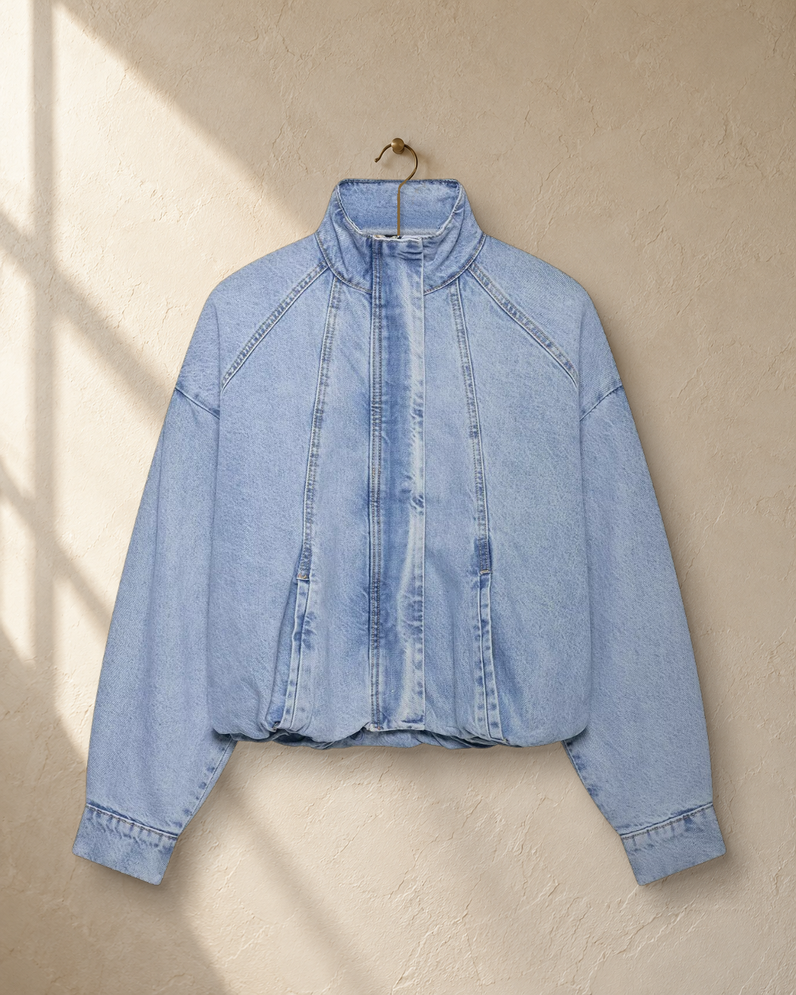 The Sculpted Denim Bomber